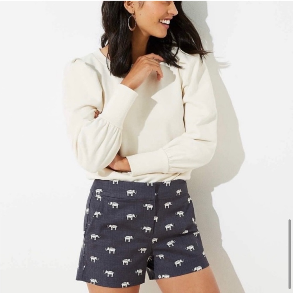 LOFT Riviera Shorts in Elephant Print